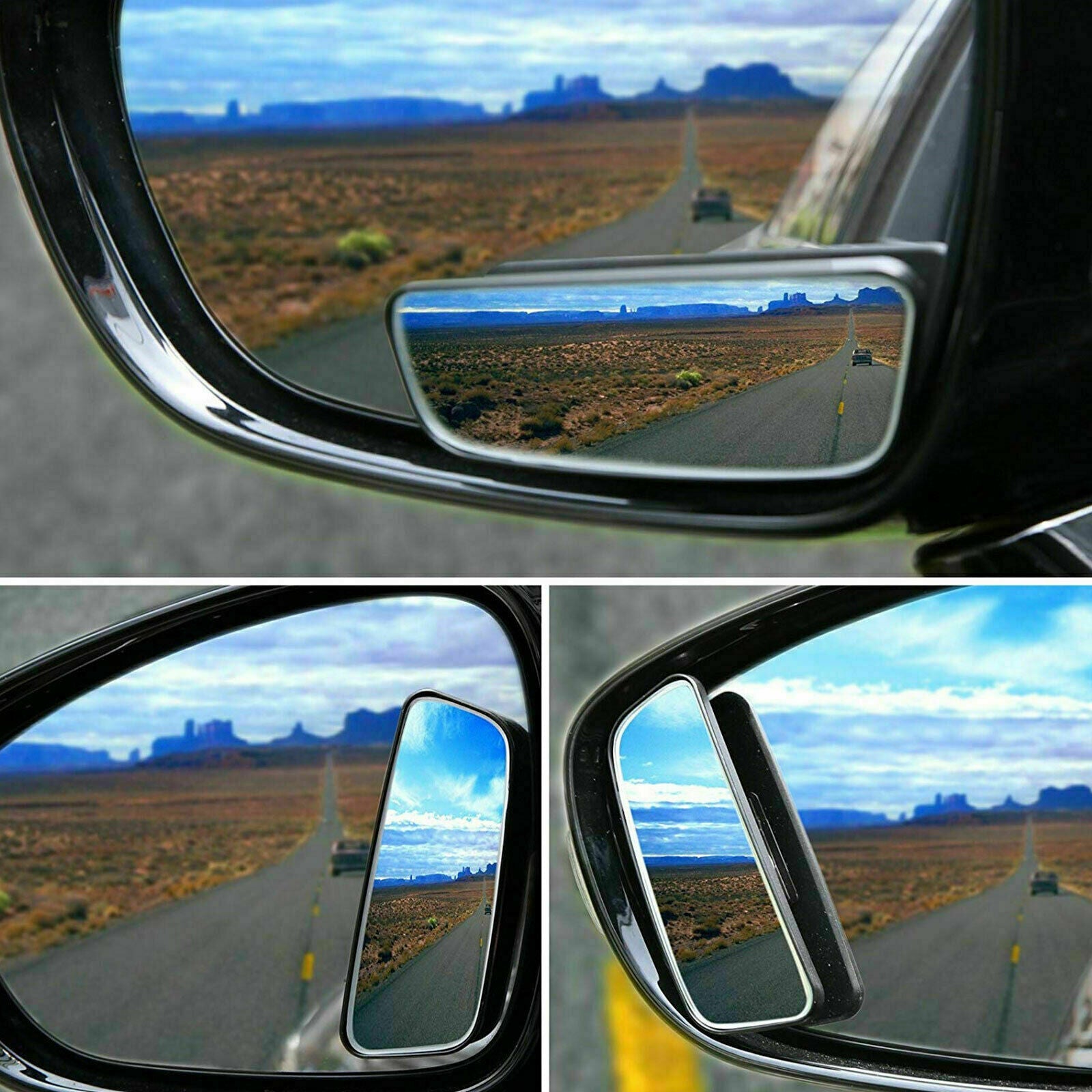 2x 360° Stick on Rear View Auxiliary Blind Spot Mirror Wide Angle Car