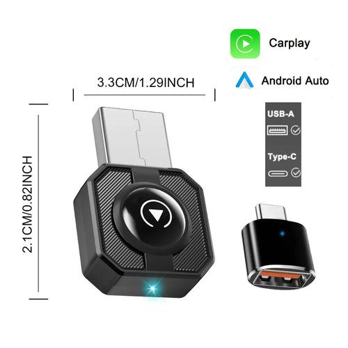 Carplay Box Mini Adapter For Android iPhone Auto 2-in-1 Wired to