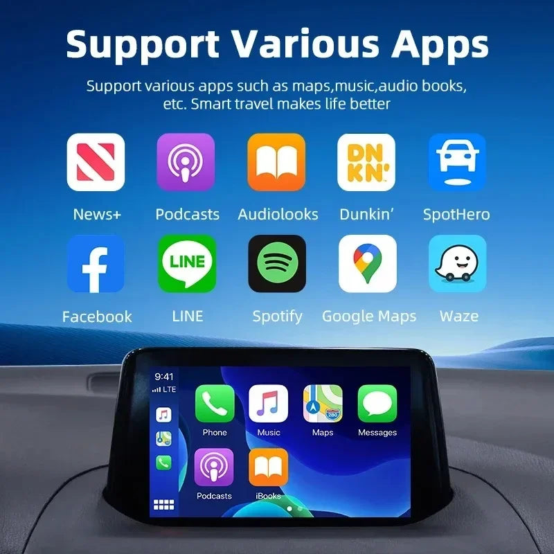 2025 NEW Wireless Carplay Adapter Android Auto 2in 1 Smart Dongle WIFI