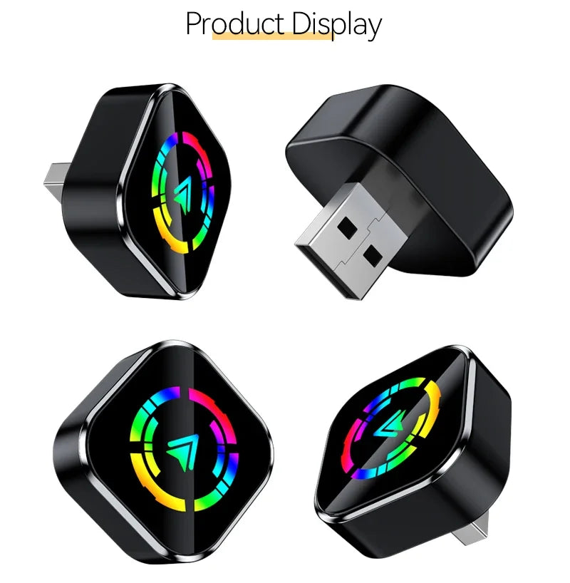 2025 NEW Wireless Carplay Adapter Android Auto 2in 1 Smart Dongle WIFI