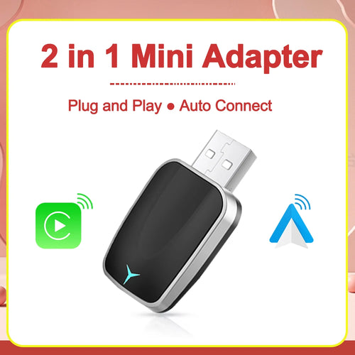 2 in 1 Smart Dongle AI Box Mini Adapter Wired to Wireless