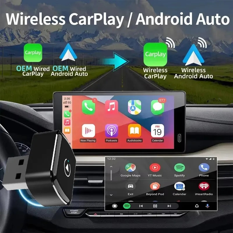 Carplay Box Mini Adapter For Android iPhone Auto 2-in-1 Wired to